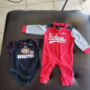 Gen2 Buckeyes Kids One Piece Set - Red and Black Size 6-9m